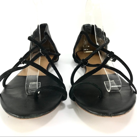 L.A.M.B. Quint Black Suede Strappy Sandals - Picture 4 of 7